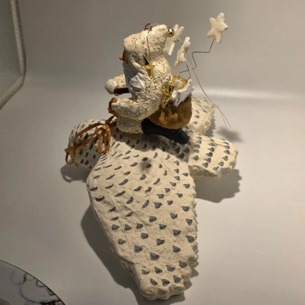 Dept 56 Father Frost Santa on Flying Owl‎ Ornament Christmas Decor 10 Inch